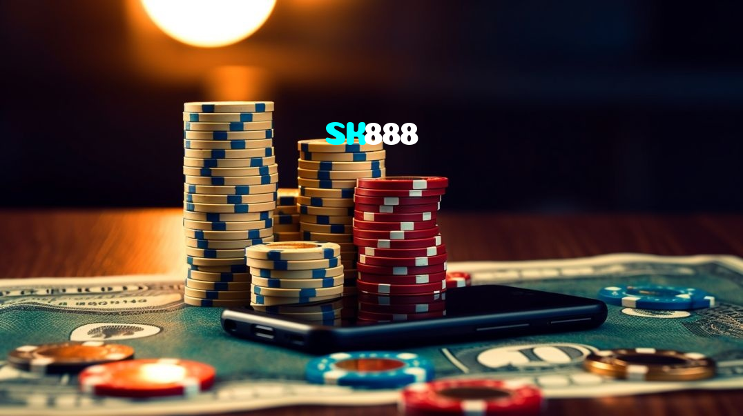 SK888 casino presented on mobile device in Pakistan with slots and live games